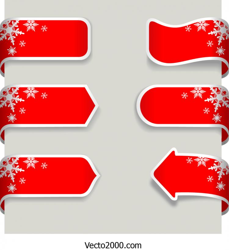 free vector Christmas Ribbon Banner
